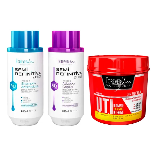 Kit Progressiva Semi 3d E Máscara Uti Forever Liss