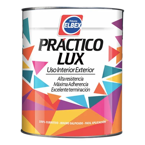 Esmalte Sintético Brillante Elbex Práctico Lux 0,9lts Color Negro