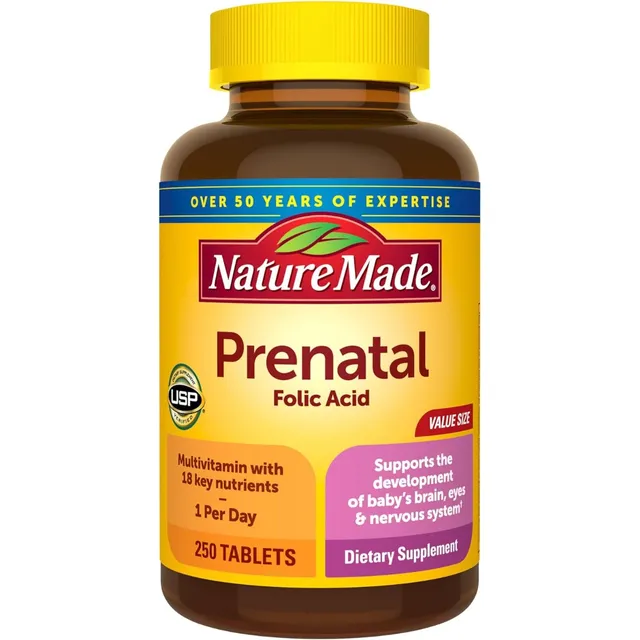 Multivitamínico Prenatal Ácido Fólico Nature Made 250 Unidad