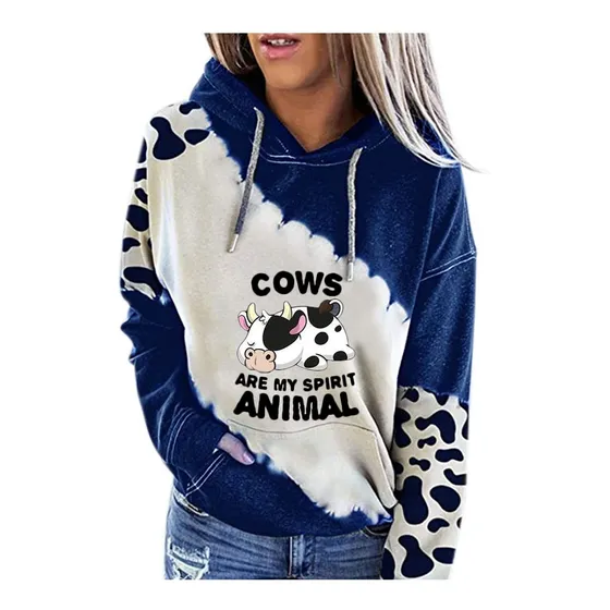 Sudadera Casual Manga Larga Capucha Para Mujer Estampado