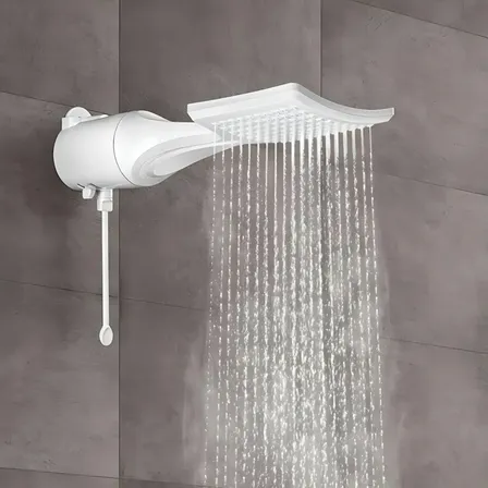 Chuveiro Ducha Lorenzetti Loren Shower Eletrônica 5500w Cor Branco Cinza 127v 5.5 Kw