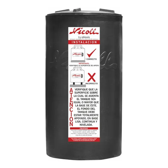 Tanque Perdurit Bicapa 200 Lts Nicoll Color Negro