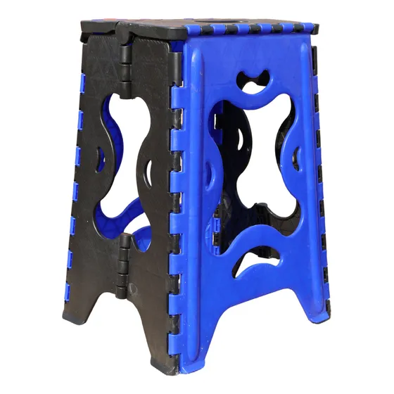 Banco Plegable Grande Portatil Plastico Soporta 120kg 1pz Acabado De La Estructura Mate Color Azul Rey