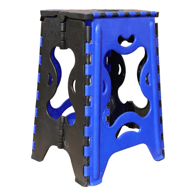 Banco Plegable Grande Portatil Plastico Soporta 120kg 1pz Acabado De La Estructura Mate Color Azul Rey