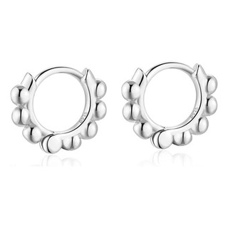 Pendientes De Aro Huggie Con Cuentas De Bola De Lansora Héli Pendientes De Aro Huggie Con Cuentas De Bola De Lansora Héli