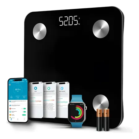 Balança Digital Corporal Bioimpedância Aplicativo Bluetooth Balança De Banheiro Profissional 1.2v