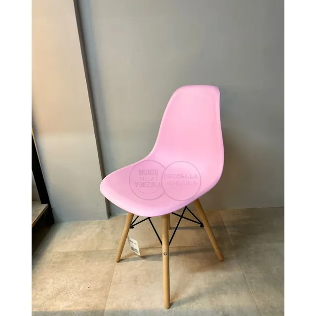 Silla Moderna Comedor Restaurant Eames Pata Madera 