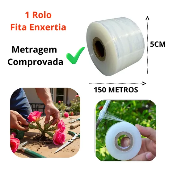 Fita Enxertia Para Rosas Do Deserto 5 Cm X 150 Metros