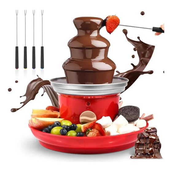 Set De 5 Fuentes De Chocolate Postres Portátil Fiesta 3 Capa