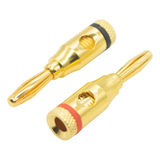 Conector Plug Banana Macho Dorado Metalico 4 Rojo 4 Negro