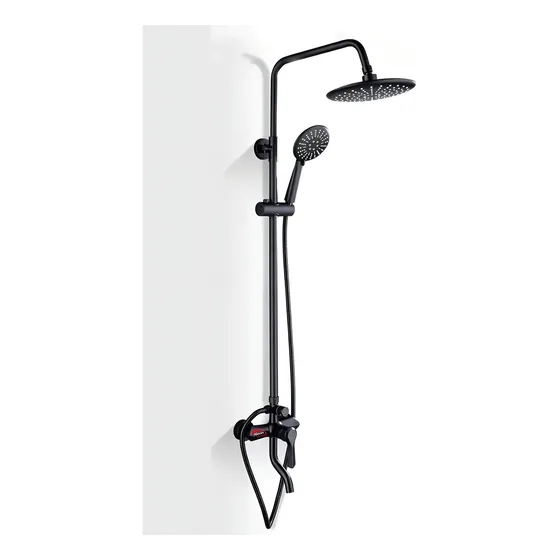 Barral Exterior Ducha Con Monocomando Rimontti Negro Mate