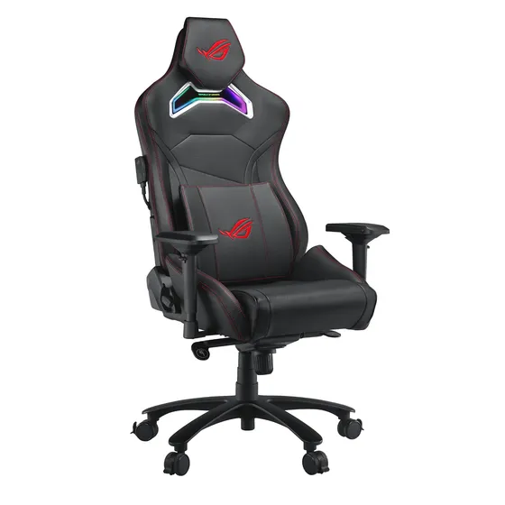 Silla de escritorio Asus ROG Chariot gamer ergonómica negra con tapizado de cuero sintético
