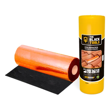 Manta Asfáltica Terracota Telhado Auto Adesiva 45cm X 10m