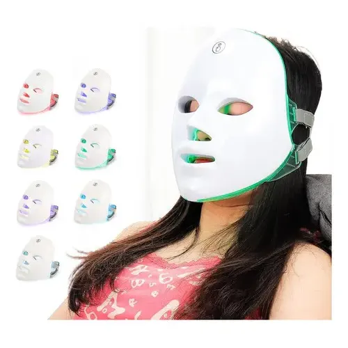Máscara LED de tratamiento facial USB táctil inalámbrica de 7 colores
