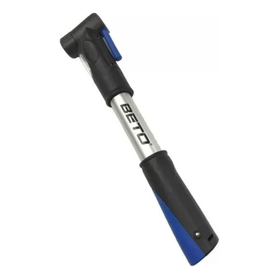 Inflador Para Bicicleta Doble Acción Beto-003ag C/manómetro Color Plateado