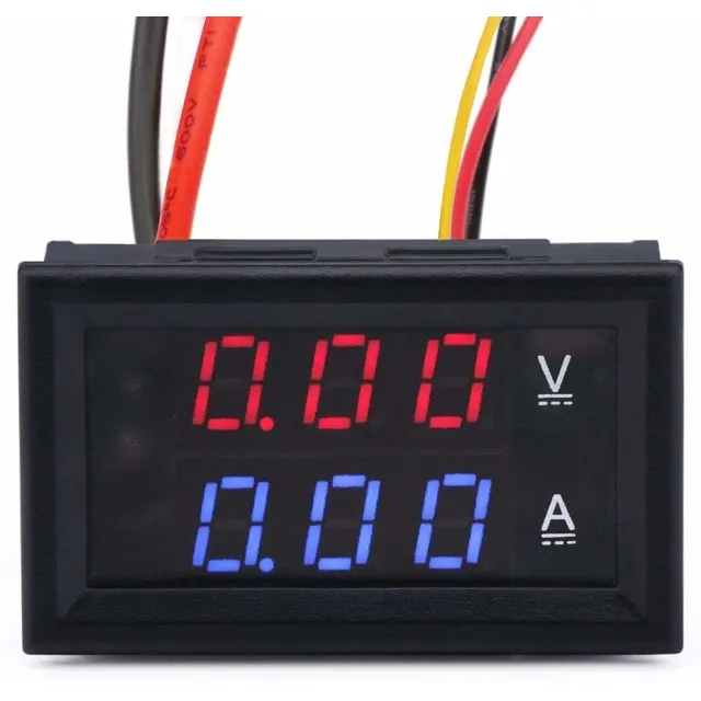 Voltimetro Digital Led Color Rojo Azul Medidor Amperaje Dc