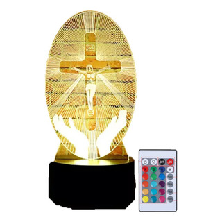 Hj Lámpara Led Rgb 3d Acrílico Cruz Cristo Rey Jesús Hj Lámpara Led Rgb 3d Acrílico Cruz Cristo Rey Jesús