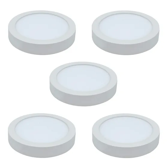 Pack 5 Foco Sobrepuesto Led Modelo Verona 12w Bisel / Hb Led