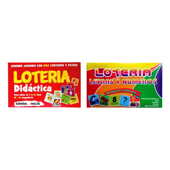 Set Loterias Letras Números Bilingue Didactico Infantil