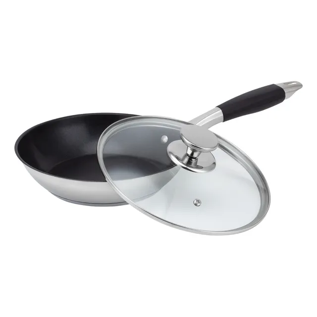 Sartén 30 Cm Acero Inoxidable Con Tapa Inducción Fraciel