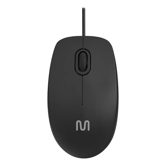Mouse Com Fio Slim Silencioso Usb 1200dpi Multilaser Mo386 Cor Preto