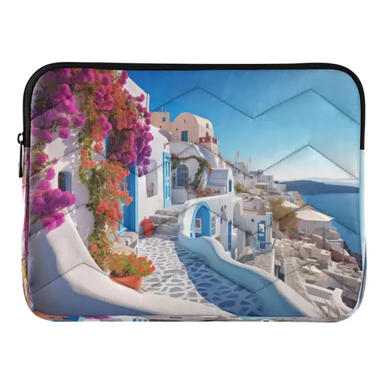 Funda Para Computadora Portatil Diseño Casa Flor Protectora
