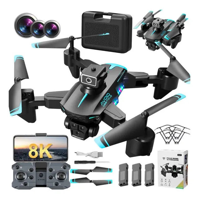 Mini Drone KY605 Con 3 Cámara 8k 3 Batería 360 Soporta Fotos Y Videos Generic