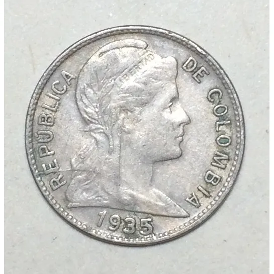 1935 Gancho Colombia  1 Centavo Moneda  Escasa (# 1)