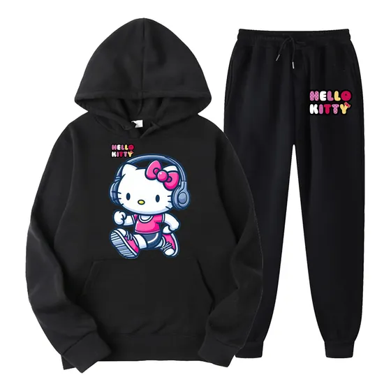 Conjunto Buzo Canguro Y Pantalon Sanrio Hello Kitty Kuromi