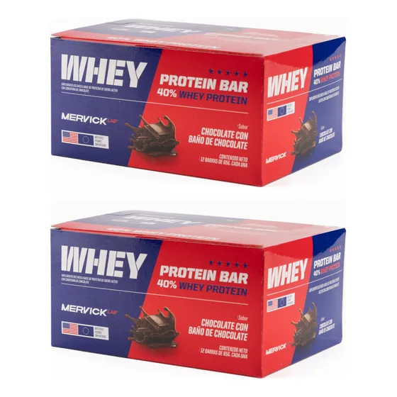 Mervicklab Whey Protein Bar X 2 Unid. En Caja 780g X 12 C/u 