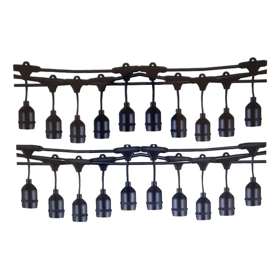Extencion De 10 Metros 20 Socket Sin Foco Iluminacion