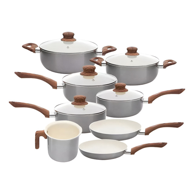 Jogo De Panelas Antiaderente Indução 8 Peças New York - Casambiente Cor Prata