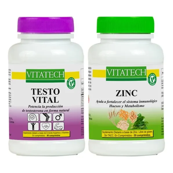 Testovital + Zinc Vitatech- Aumenta El Nivel De Testosterona