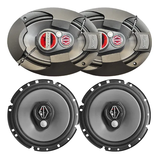 Combo Parlantes 6x9 Bomber Bbmax 2x70 + Bbr 6 Pulgadas