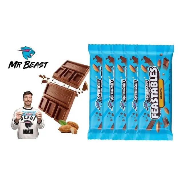 (5 Pack) Mr Beast Feastables Chocolate Almendra 60g C/u