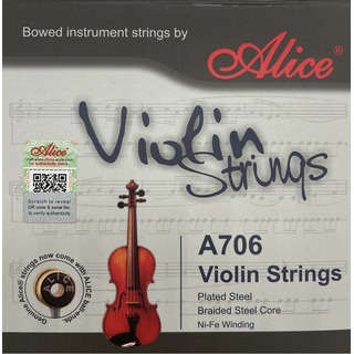 Cuerdas Para Violín 4/4 Alice Juego De 4 Cuerdas Para Violín Cuerdas Para Violín 4/4 Alice Juego De 4 Cuerdas Para Violín