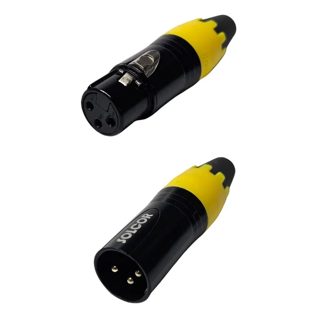 10 Pares Hembra Y Macho Xlr Plug Canon Solcor Amarillo Plcan