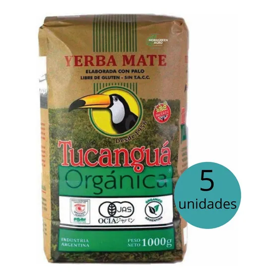 Yerba Mate Orgánica Tucanguá Pack 5 Unidades De Kg