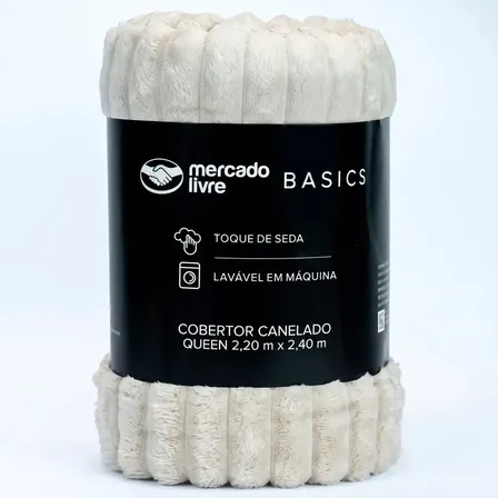 Cobertor De Microfibra Canelado Casal Bege Toque De Seda Mercado Livre Basics