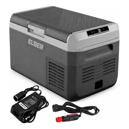 Geladeira Portátil Elber 50lts 12v Bluetooth Lancha Viagens Cinza