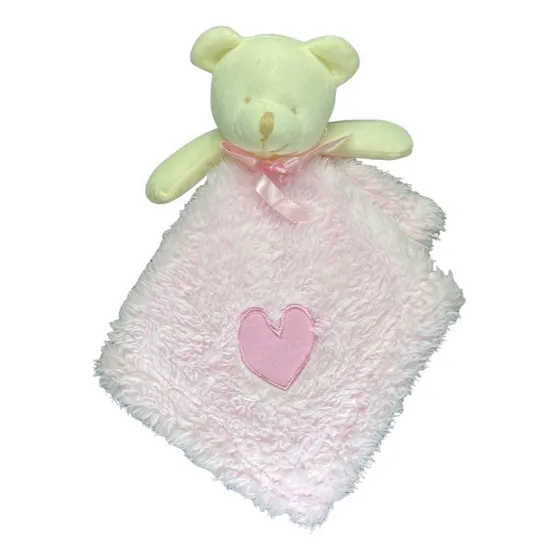 Naninha Do Bebê Urso Cobertor Bordado Rosa Ultrasoft