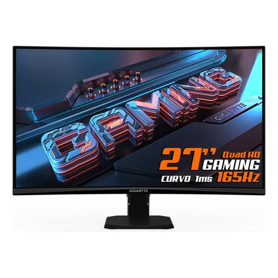 Monitor Gamer Gigabyte Gs27qc, 27 Pol, Quad Hd, 165hz, 1ms