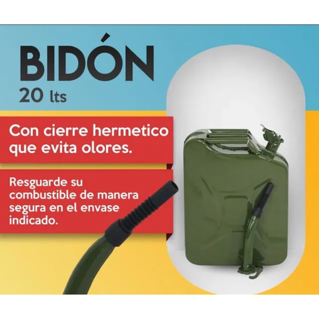 Bidon De Gasolina 20 Lts Metálico