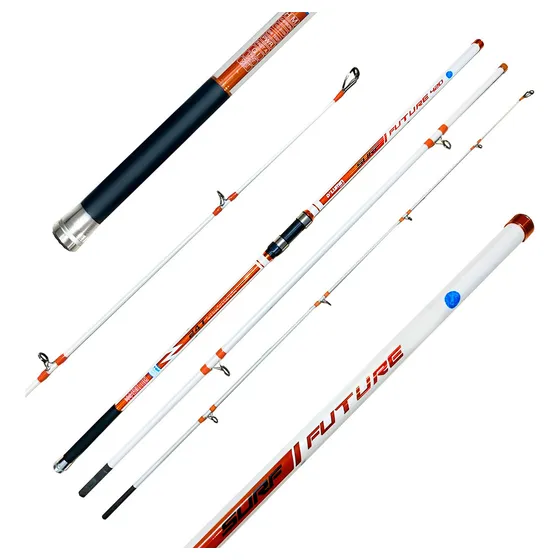 Vara Dlumin Future Surf 4,20m Pesca Praia Carbono Molinete Cor Laranja
