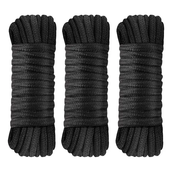 Cuerda De Algodón Suave Multiusos Lavable Resistente Negra