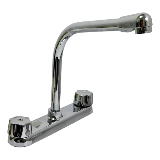 Llave Doble Fregadero Lavaplato Metalica Cuello Cobra Griven