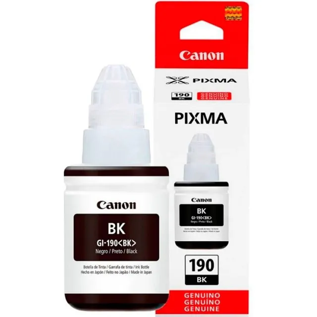 Botella De Tinta Canon Gi-190 Bk Negra
