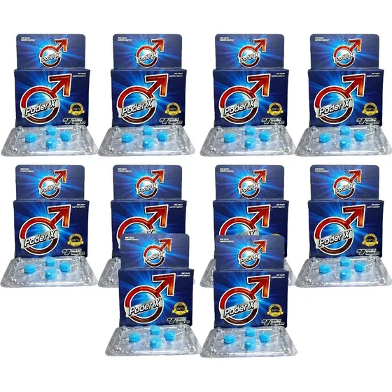 Poder X Man 40 Tabletas De 500 Mg Pastilla Vigorizante Azul