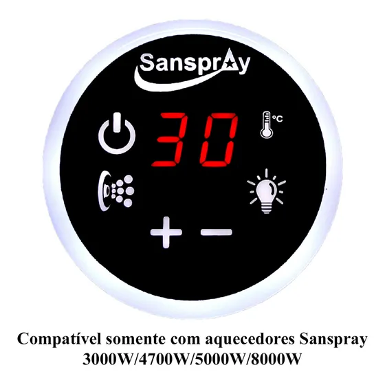 Controlador Temperatura Aquecedor 4 Funções Sanspray Line 127/220v