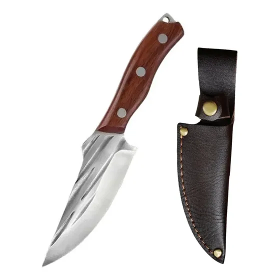 Faca Tática Militar PBS Aço Inox 5Cr15MoV Artesanal Cabo Madeira 21cm